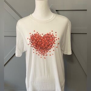 Love 3D Heart Tee White